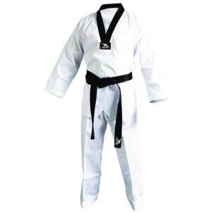 white taekwondo suit front view for training