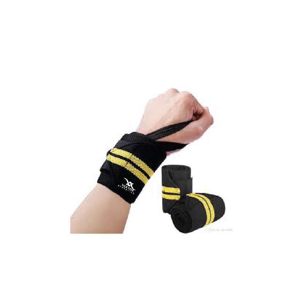 Durable wrist wraps designed for stability and support during heavy lifting.