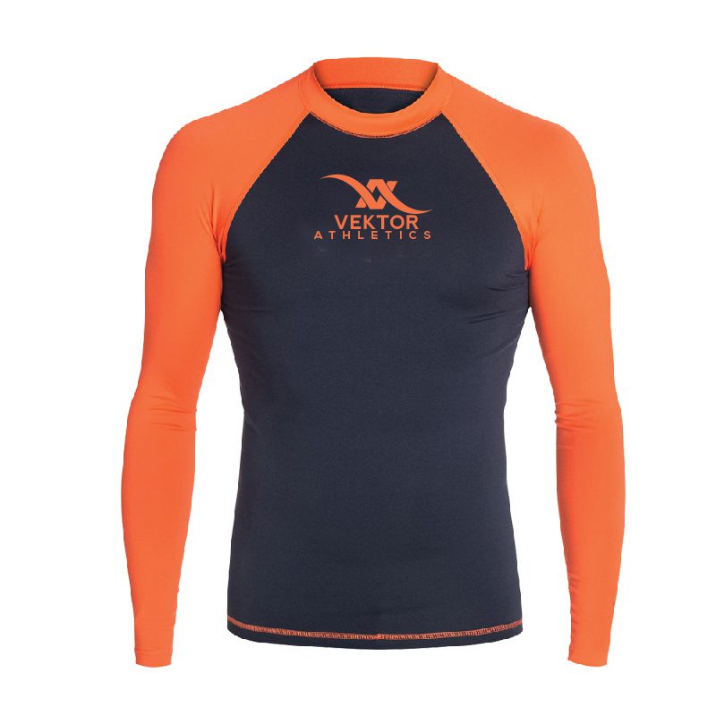 black compression rash guard front view